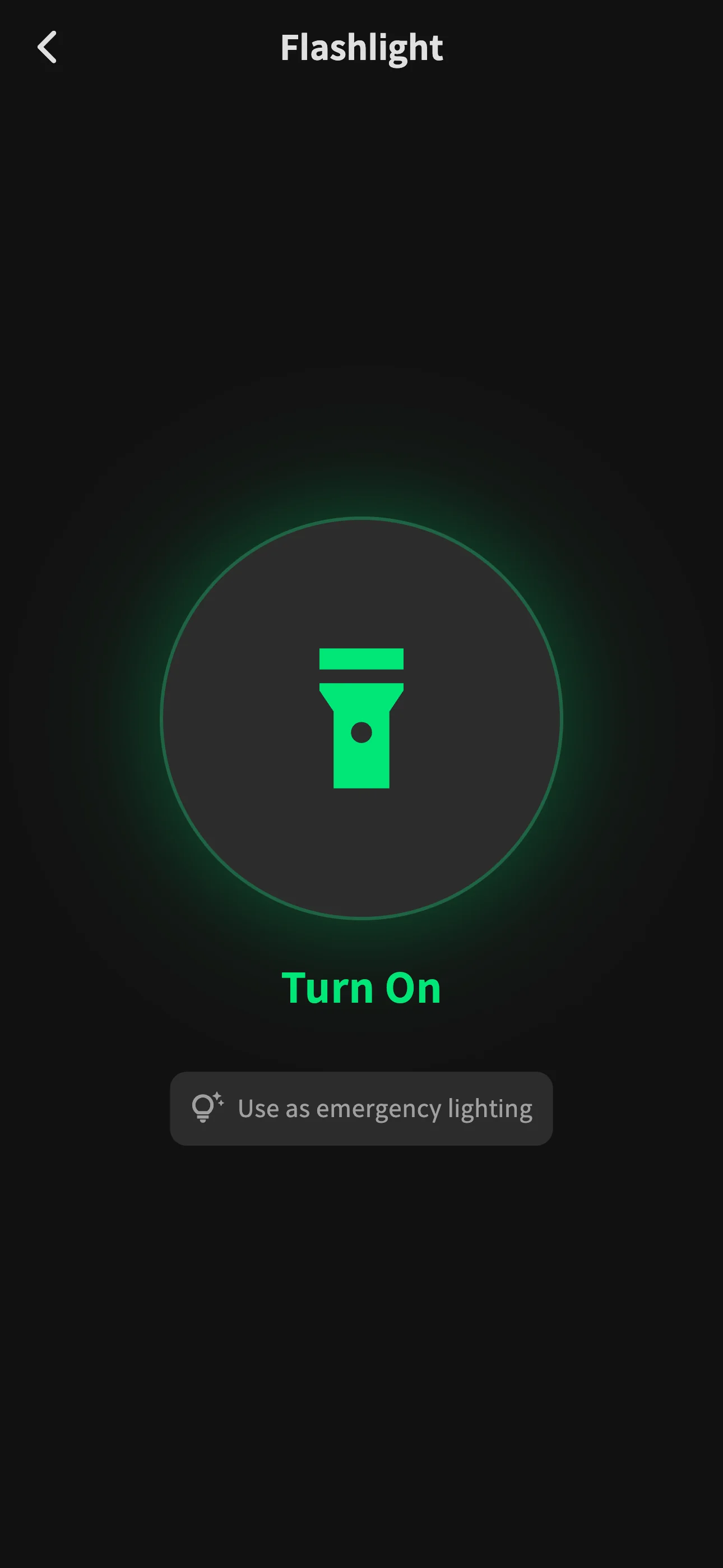 Safe-Life app flashlight on